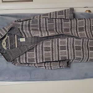 Primark Grey Hooded Open Cardigan Size Medium